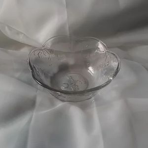 Vintage Glass Candy Dish With Handcrafted Roses